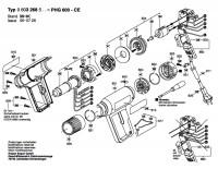 Bosch 0 603 268 503 Phg 600 Ce Hot Air Gun 230 V / Eu Spare Parts